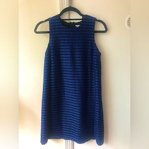Blue & black lattice textured minidress by Halogen, size XSP